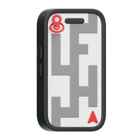 Mobile Direction Map  3D Icon