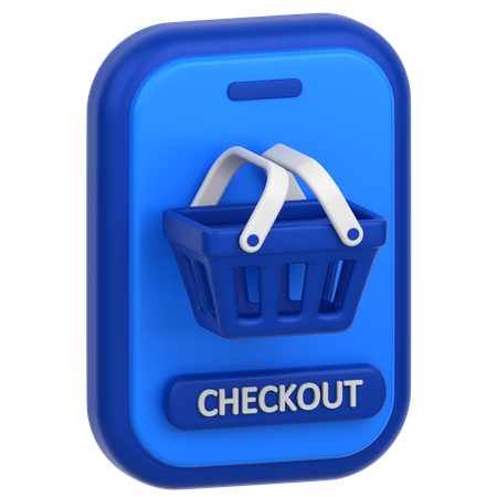 Mobile Discount Basket  3D Icon
