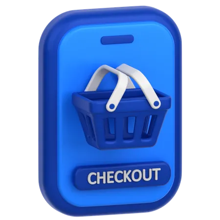 3 D Icon Of Online Shopping With Mobile Phone 3D Icon