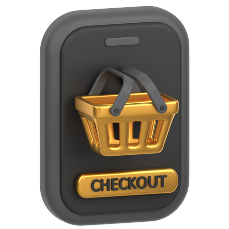 Mobile Discount Basket  3D Icon