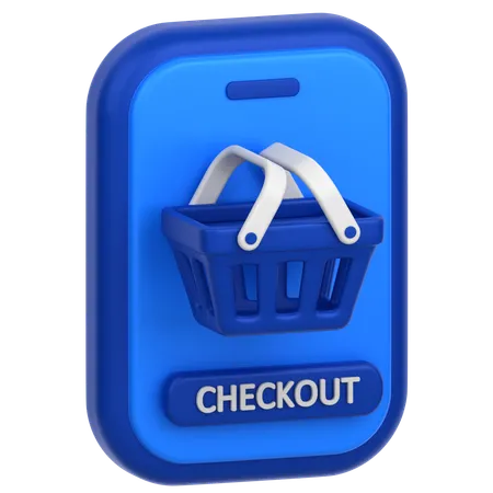 Mobile Discount Basket  3D Icon