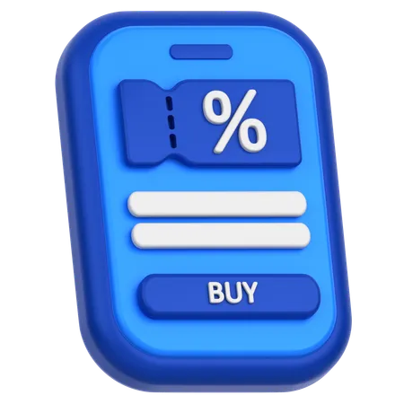 3 D Icon Of A Discount Shop On A Mobile Phone 3D Icon