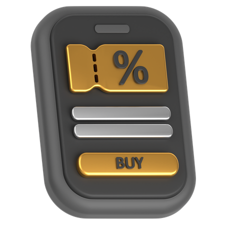 Mobile Discount Ticket  3D Icon