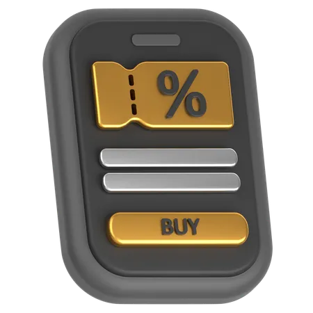 Mobile Discount Ticket  3D Icon