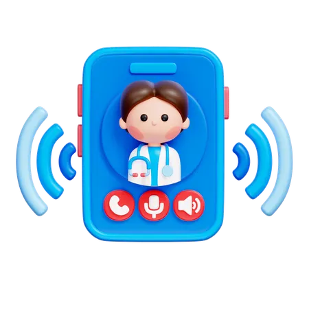 모바일 의사 호출  3D Icon
