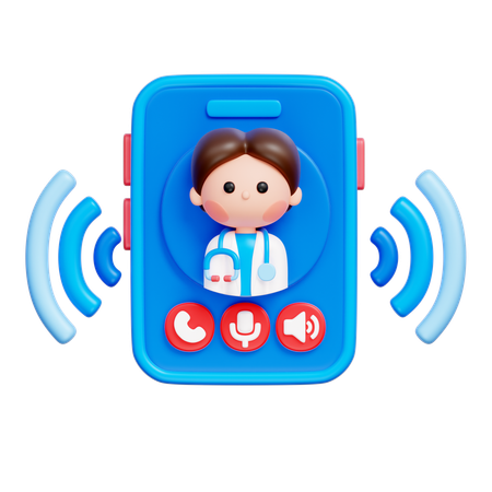 Mobile Doctor Call  3D Icon