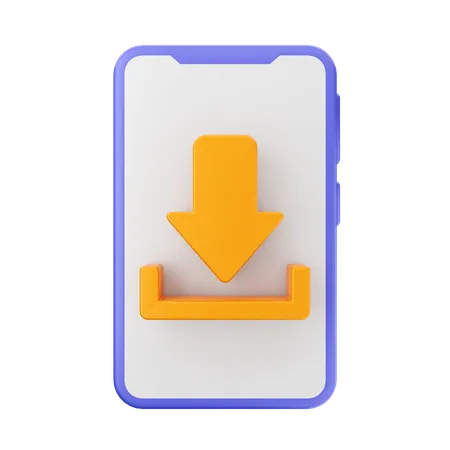 Mobile Download  3D Icon