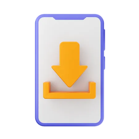 Mobile Download 3D Icon