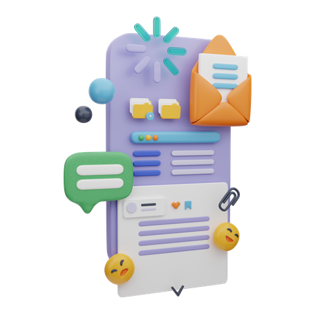 Mobile E-Mail-App  3D Icon
