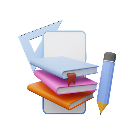 Mobile education  3D Illustration