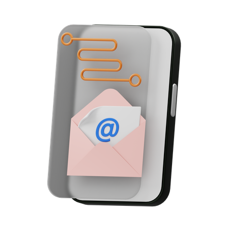 Mobile Email  3D Icon