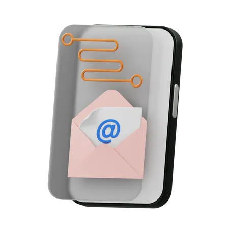 Mobile Email  3D Icon