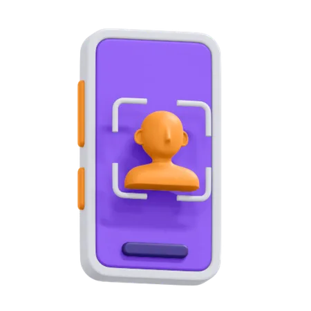 An Icon Of Mobile Face Recognition 3D Icon