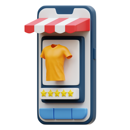 Mobile Fashion Store  3D Icon