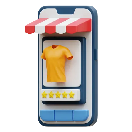 Mobile Fashion Store  3D Illustration