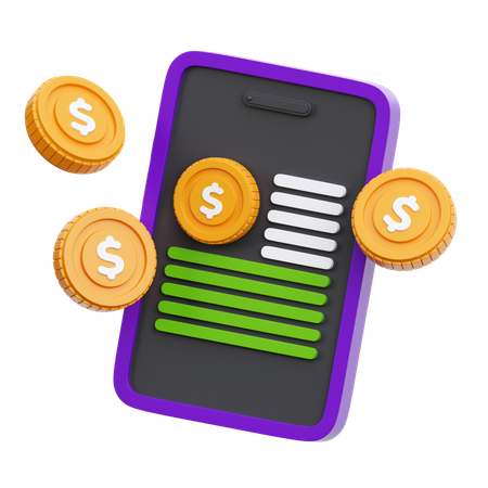 Mobile Finance  3D Icon