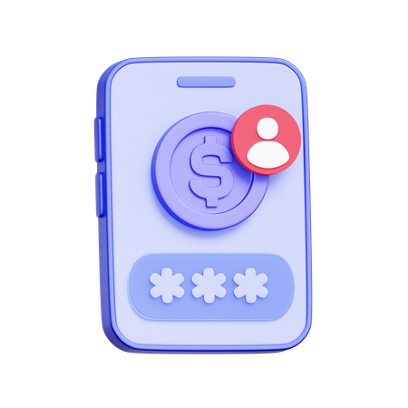 Mobile Finance Login  3D Icon