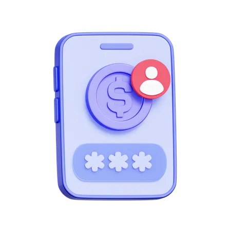 Mobile Finance Login  3D Icon
