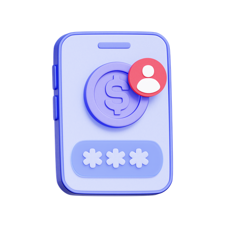 Mobile Finance Login  3D Icon