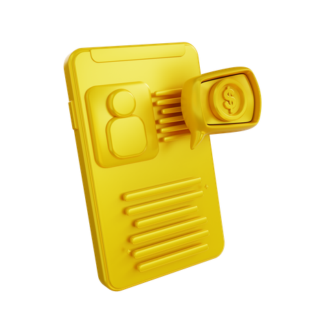 Mobile Financial Analysis  3D Icon