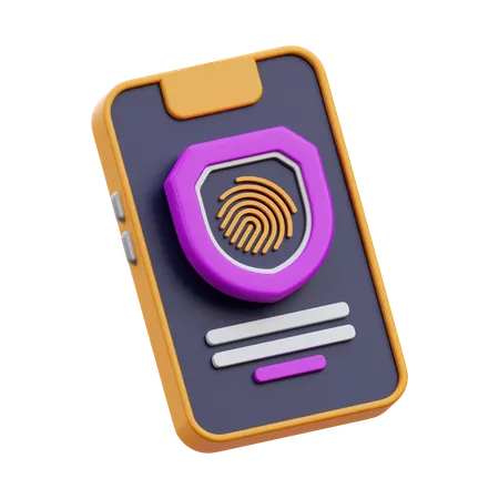 Mobile Fingerprint 3 D Render Icon Illustration 3D Icon