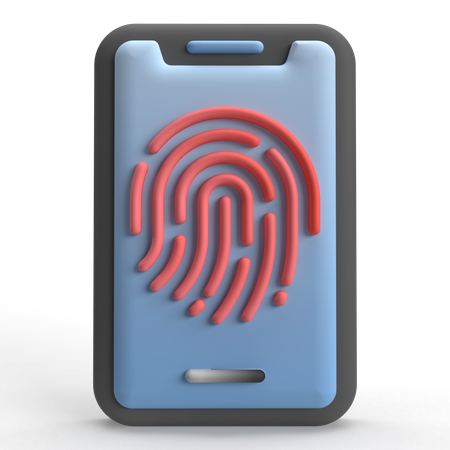 Mobile Fingerprint  3D Icon