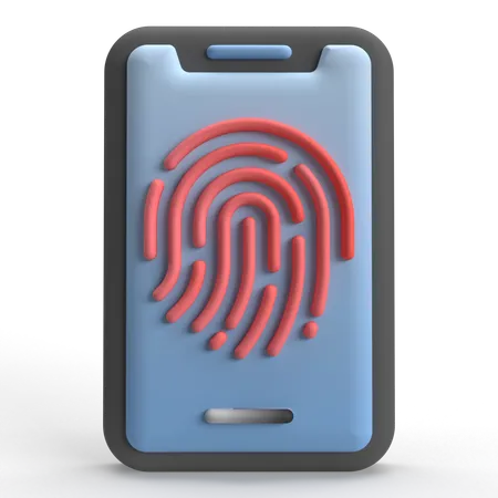 Mobile Fingerprint  3D Icon