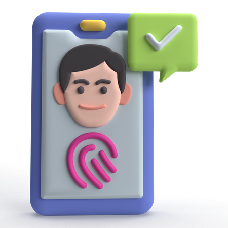 Mobile Fingerprint  3D Icon