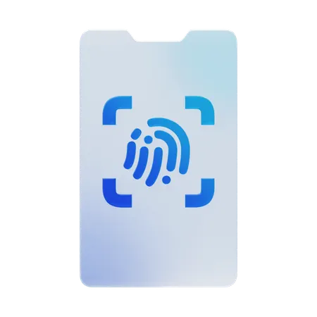 Mobile Fingerprint  3D Icon