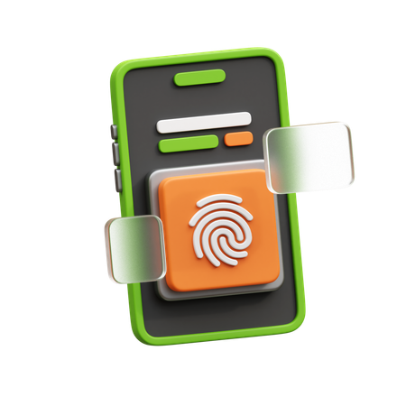 Mobile Fingerprint  3D Icon