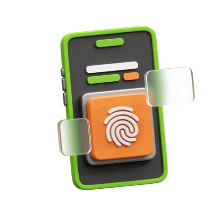 Mobile Fingerprint  3D Icon