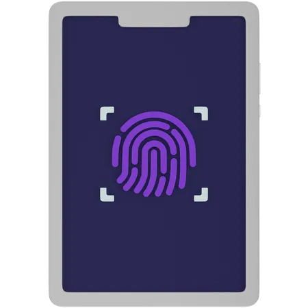 Mobile Fingerprint  3D Icon