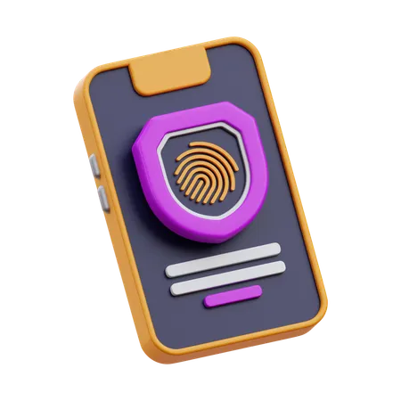 Mobile Fingerprint  3D Icon