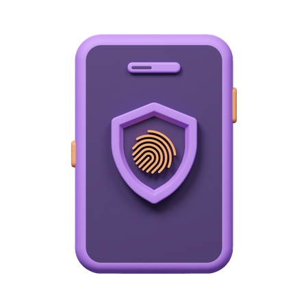 Mobile Fingerprint  3D Icon