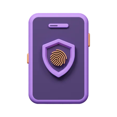 Mobile Fingerprint  3D Icon