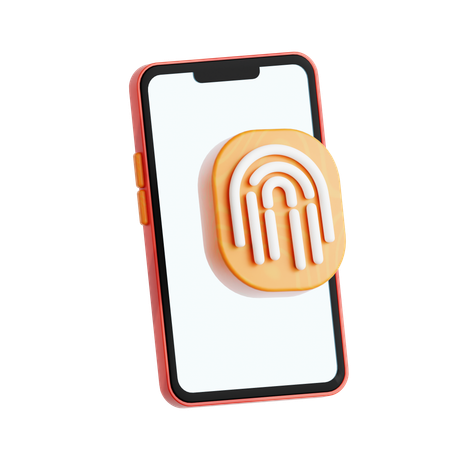 Mobile Fingerprint  3D Icon