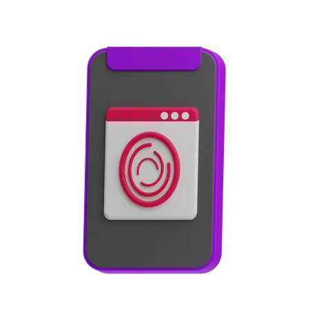 Mobile Fingerprint  3D Icon