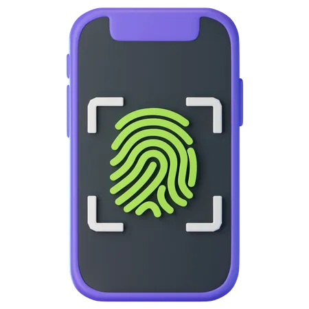 Mobile Fingerprint  3D Icon