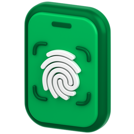 Mobile Fingerprint  3D Icon