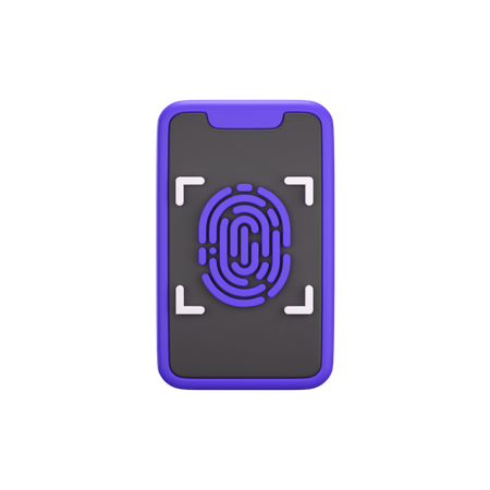 Mobile Fingerprint  3D Icon