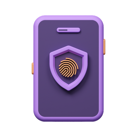 Mobile Fingerprint  3D Icon