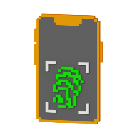 Mobile Fingerprint  3D Icon