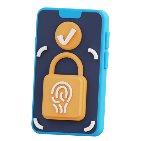 Mobile Fingerprint  3D Icon