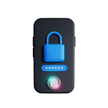 Mobile Fingerprint  3D Icon
