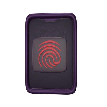 Mobile Fingerprint  3D Icon