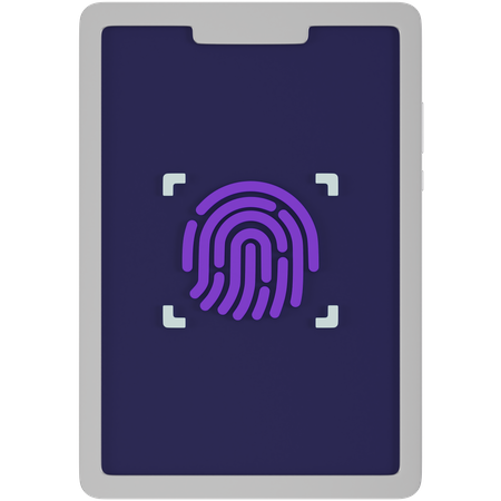 Mobile Fingerprint  3D Icon