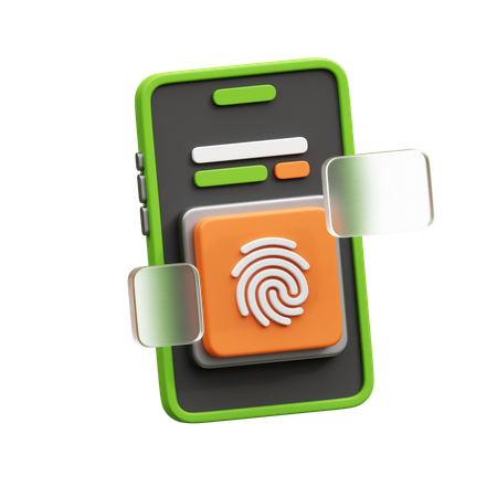 Mobile Fingerprint  3D Icon