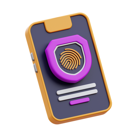 Mobile Fingerprint  3D Icon