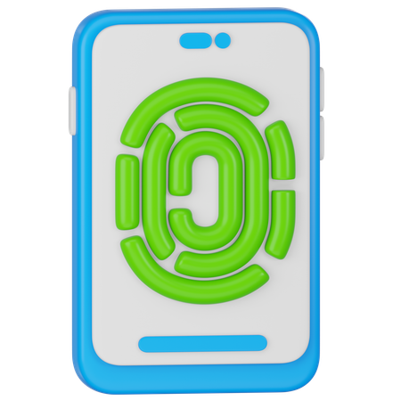 Mobile Fingerprint  3D Icon