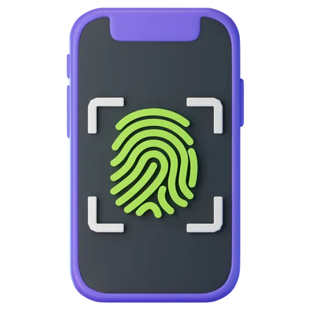 Mobile Fingerprint 3D Icon
